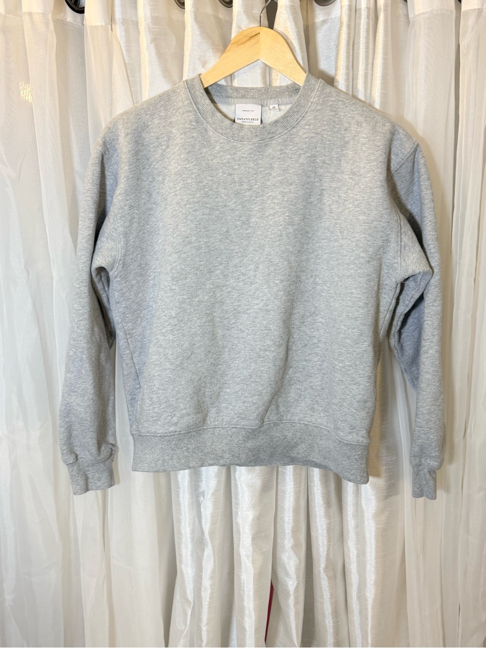 Aritzia Heathered Light Gray Crewneck Sweatshirt
